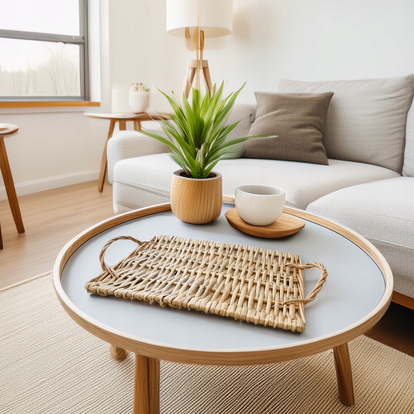 TACA BOHO RATTANOWA 41CM