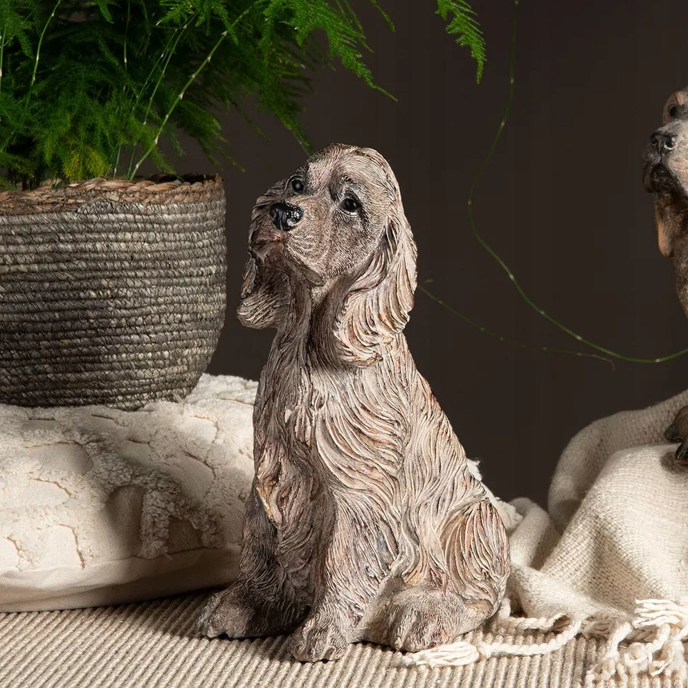 FIGURKA PIES COCKER SPANIEL BRĄZOWA