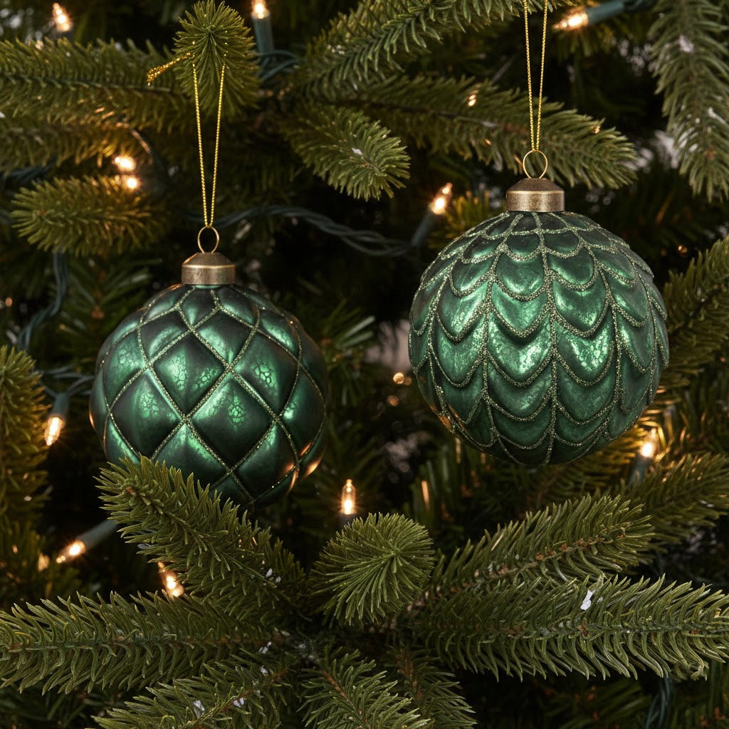 BOMBKI ZIELONE SZKLANE 2 SZT.