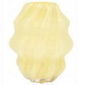 WAZON SZKLANY 20cm OKRĄGŁY ŻÓŁTY NA KWIATY BUKIET DO SALONU DOMU BOHO RETRO