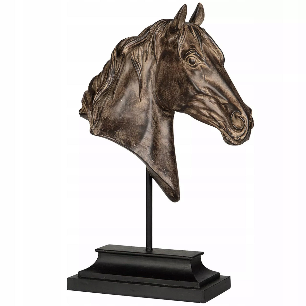 FIGURKA GŁOWA KONIA BRĄZOWA 41CM