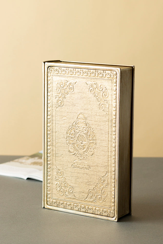 PUDEŁKO KSIĄŻKA złota metalowa 26x16cm