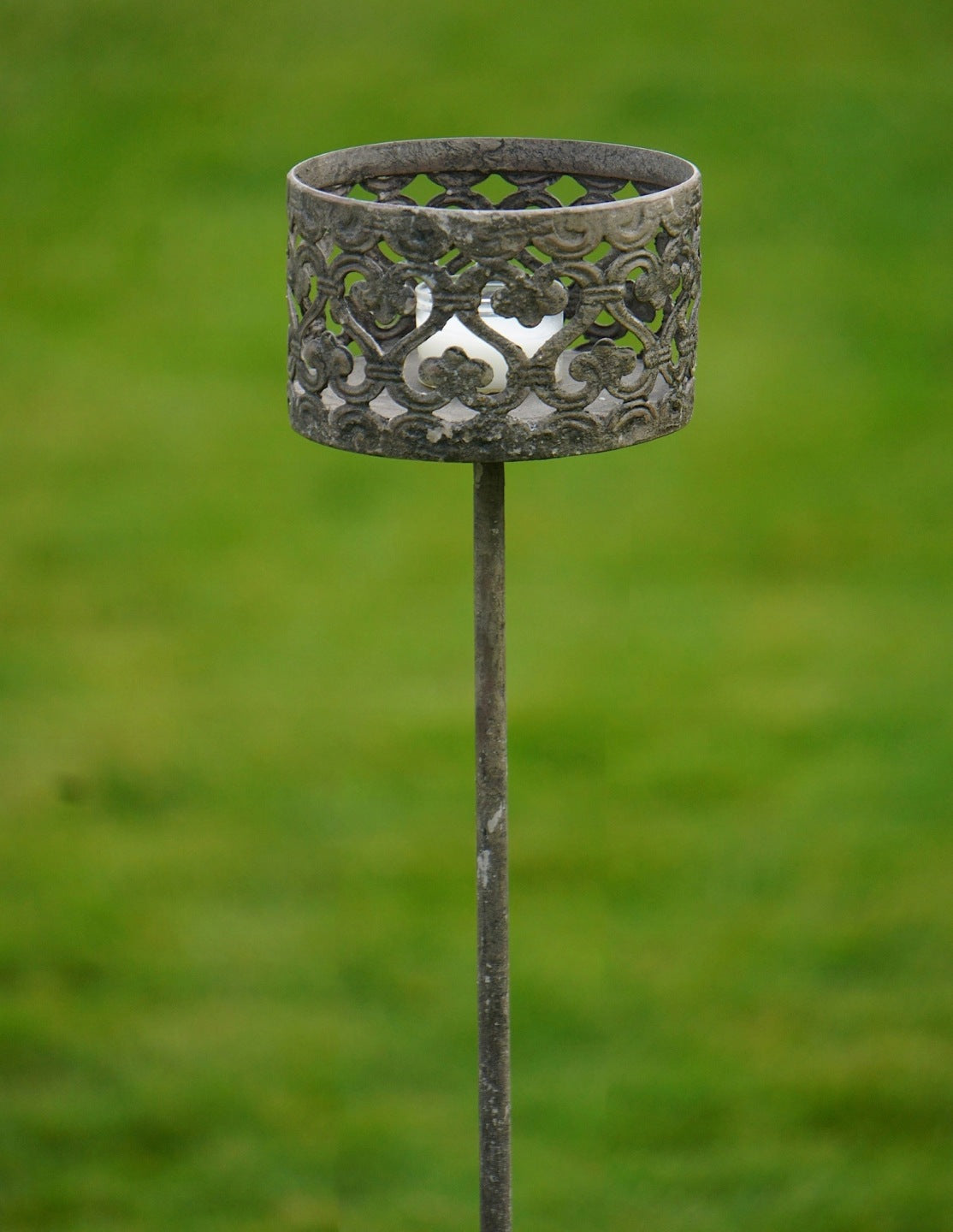 LAMPION DO WBICIA OGRODOWY METALOWY LOFT SZARY ŚWIECZNIK TEALIGHT 100cm