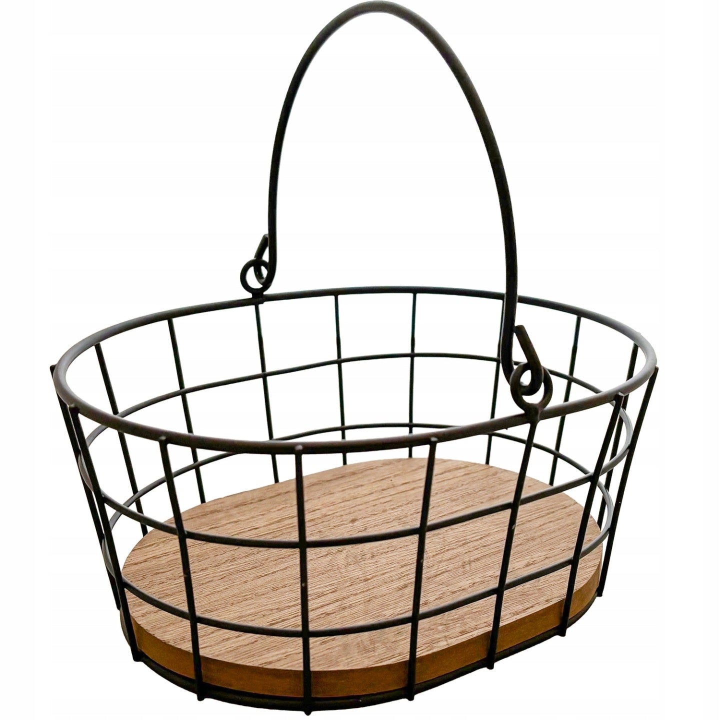 KOSZ KOSZYK metalowy drewniany 22cm