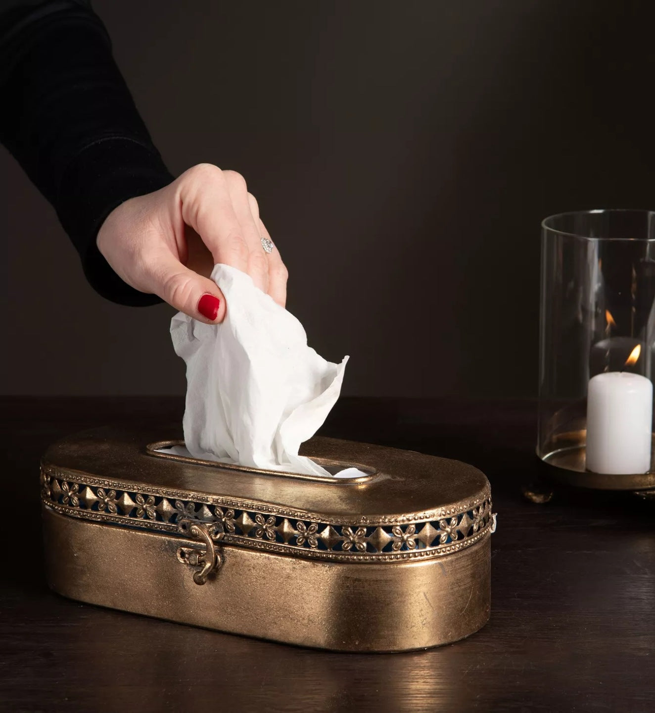 CHUSTECZNIK pudełko na chusteczki złote