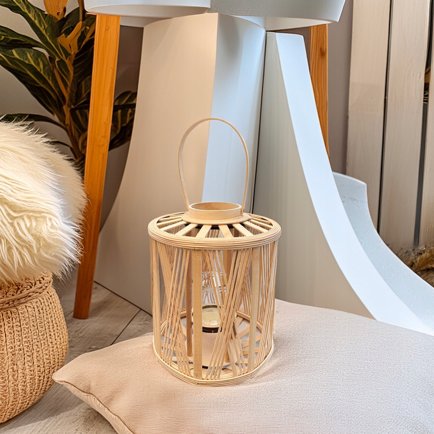 LAMPION BOHO BAMBUSOWY 38CM