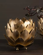 DONICZKA METALOWA KWIAT ZŁOTA PŁASKA 17CM
