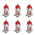 Zestaw 6 Szklanych Bombek Choinkowych Łyżwy Retro PRL 11cm