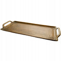 TACA METALOWA PROSTOKĄTNA STARE ZŁOTO 46X20CM