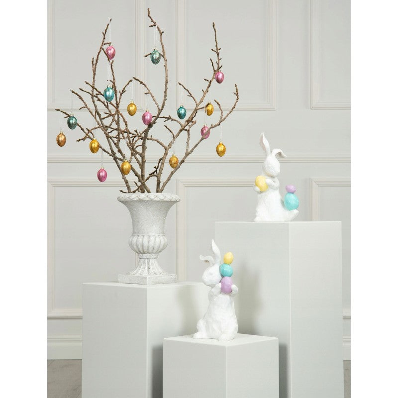 FIGURKA WIELKANOCNA ZAJĄC Z JAJKAMI WYS. 30CM