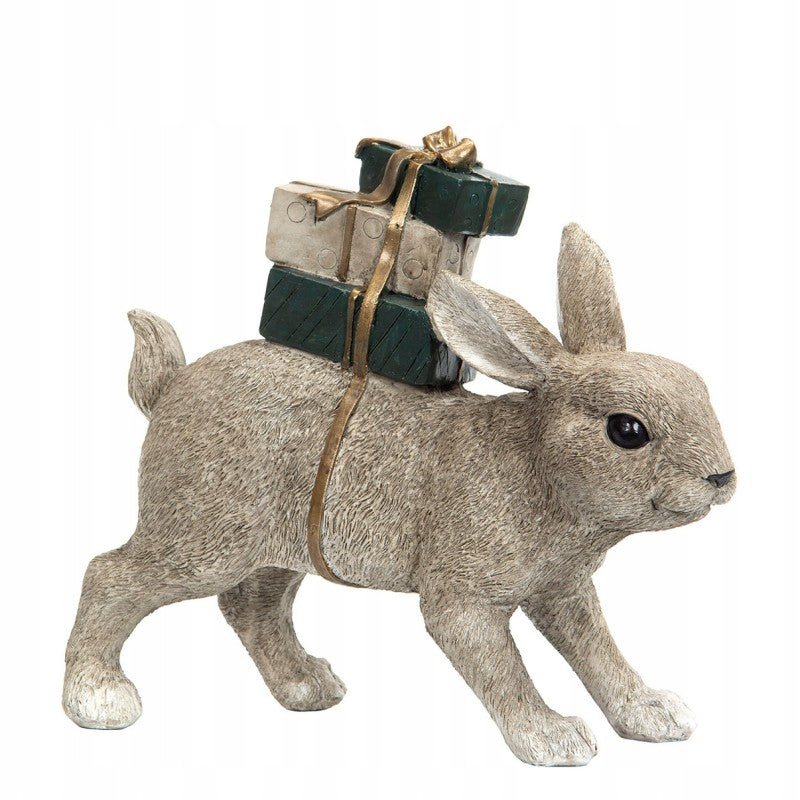 FIGURKA WIELKANOCNA ZAJĄC Z PREZENTAMI WYS. 21CM