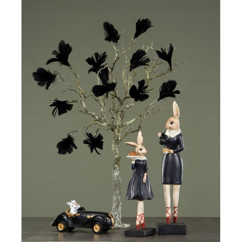 FIGURKA WIELKANOCNA ZAJĄCE W AUCIE 22X10CM