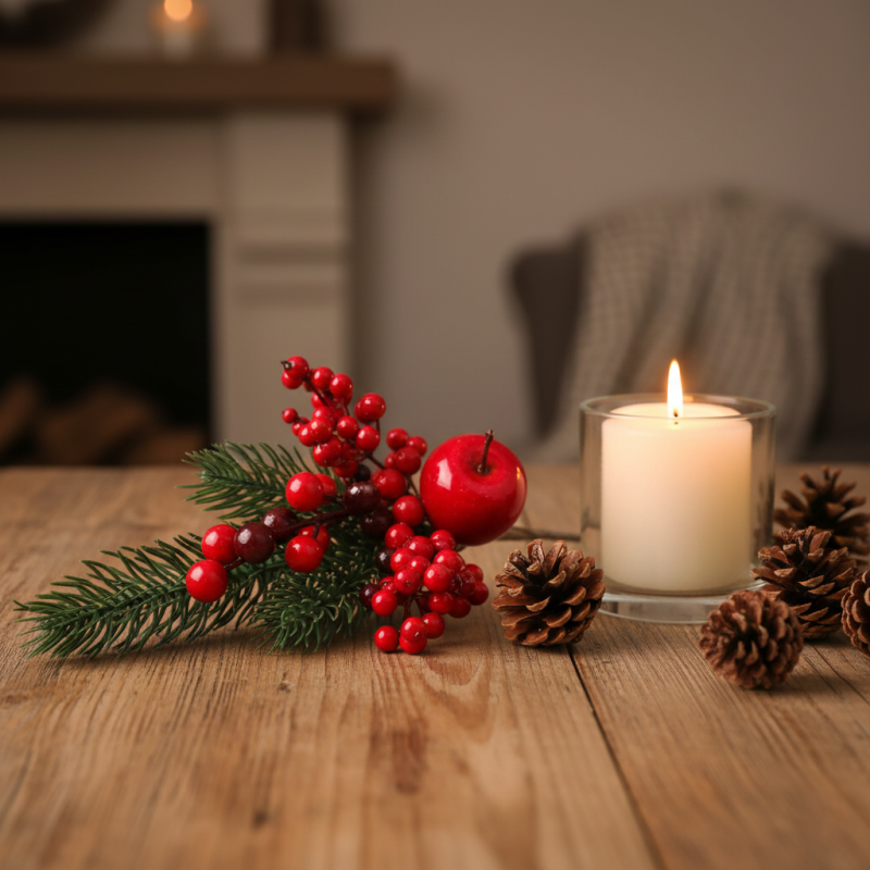 SZTUCZNY ŚWIERK GAŁĄZKA ŚWIĄTECZNA 30cm