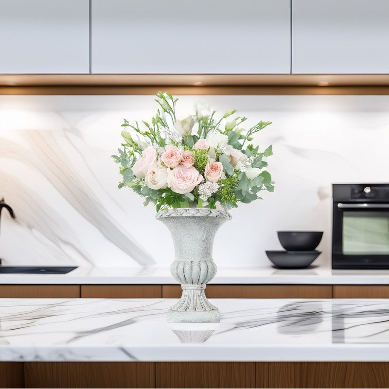 WAZON BIAŁY KIELICH duży 30cm