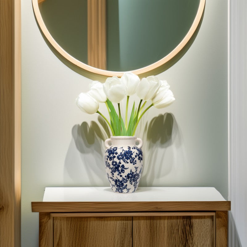 WAZON RÓŻE RETRO CERAMICZNY 23cm