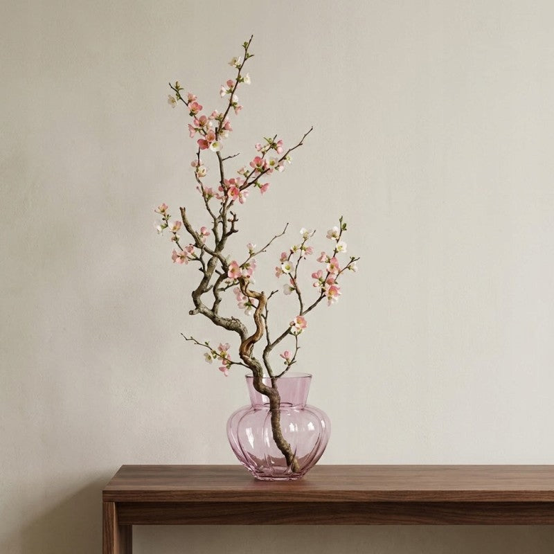 WAZON SZKLANY 22cm OKRĄGŁY NA KWIATY BUKIET DO SALONU DOMU BOHO RETRO