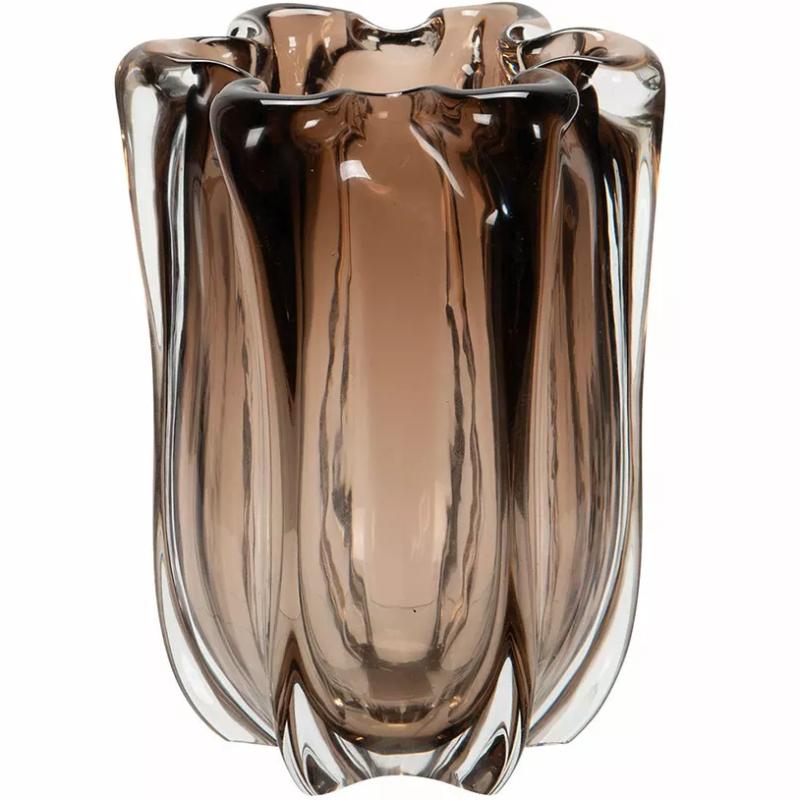 WAZON SZKLANY BRĄZOWY 20cm