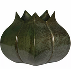 WAZON ZIELONY KWIAT metalowy 22cm