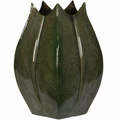 WAZON ZIELONY KWIAT metalowy 30cm