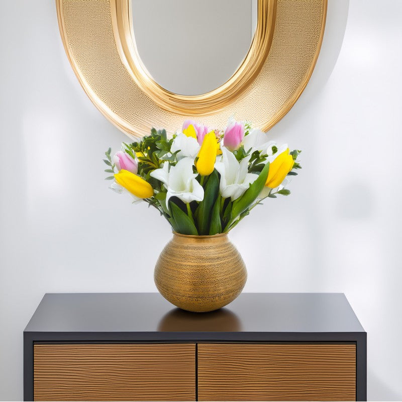 WAZON ZŁOTY DUŻY metalowy 33cm